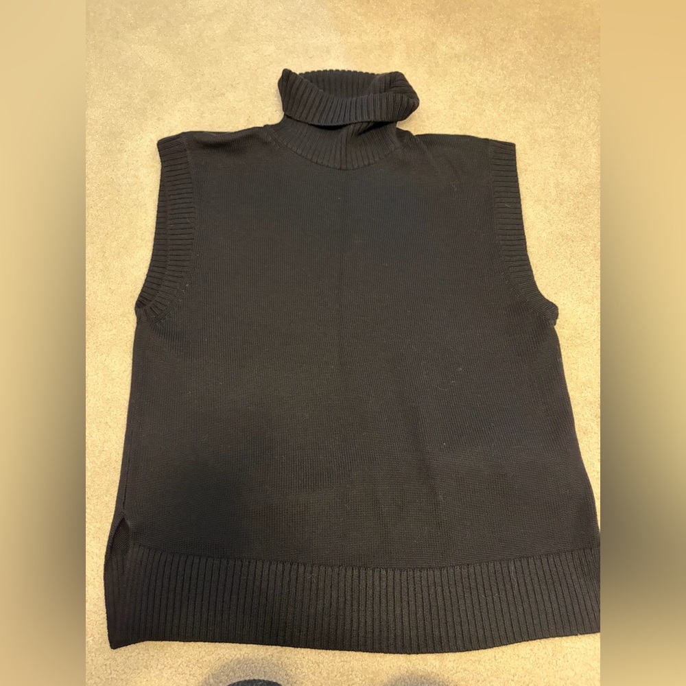 Babaton Merino Wool Sleeveless Turtleneck Sweater